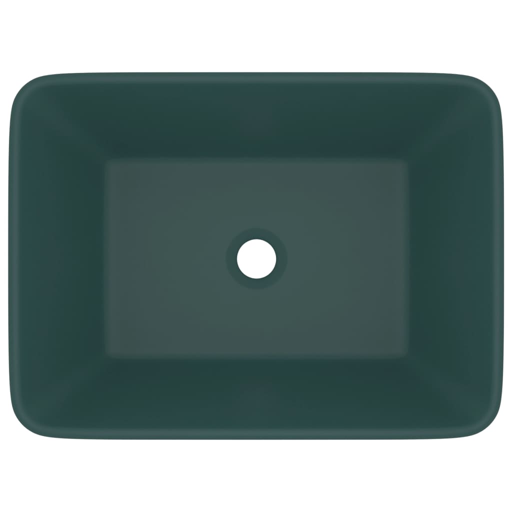 Luxury washbasin, matt green, 41x30x12cm, ceramic