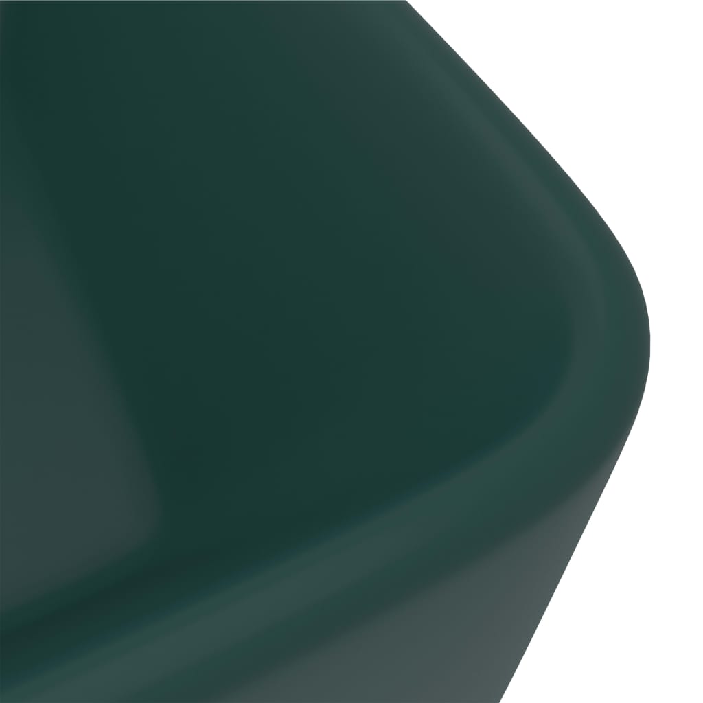 Luxury washbasin, matt green, 41x30x12cm, ceramic