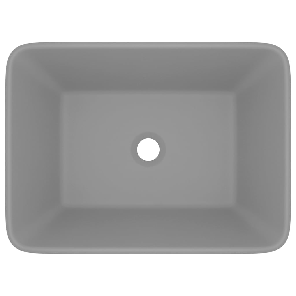 Luxury washbasin, matte grey, 41x30x12cm, ceramic