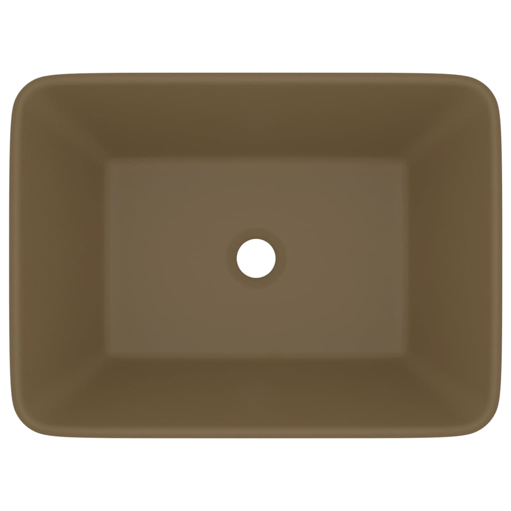 Luxury washbasin, matt cream, 41x30x12cm, ceramic