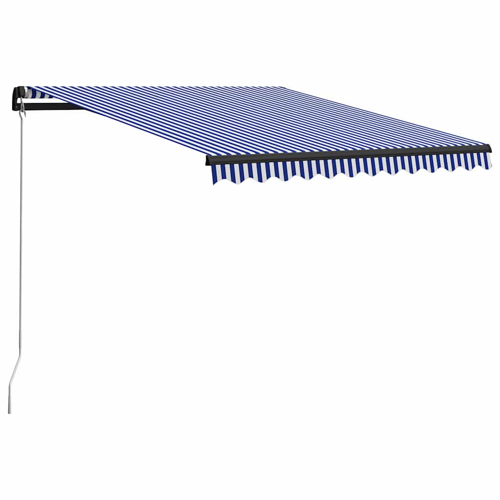 Manual Retractable Awning, blue and white, 350x250cm