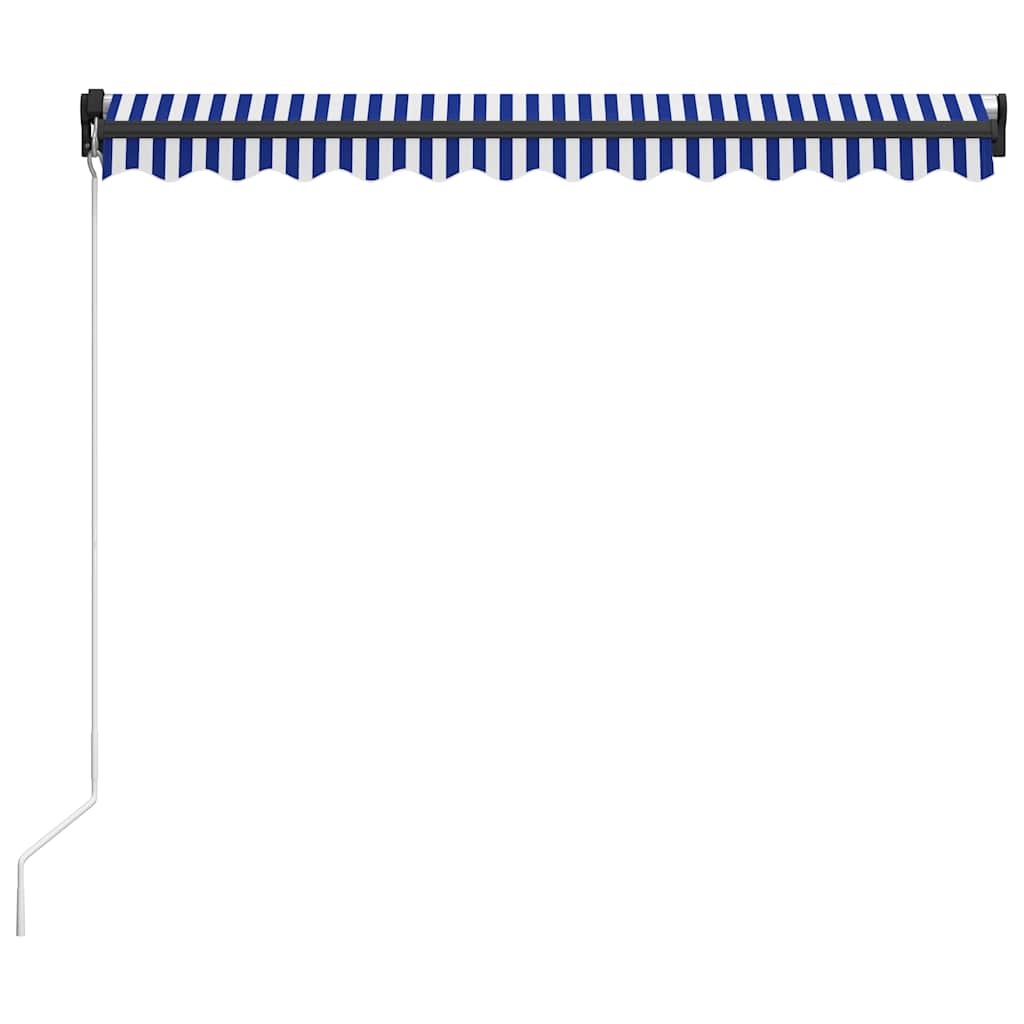 Manual Retractable Awning, blue and white, 350x250cm