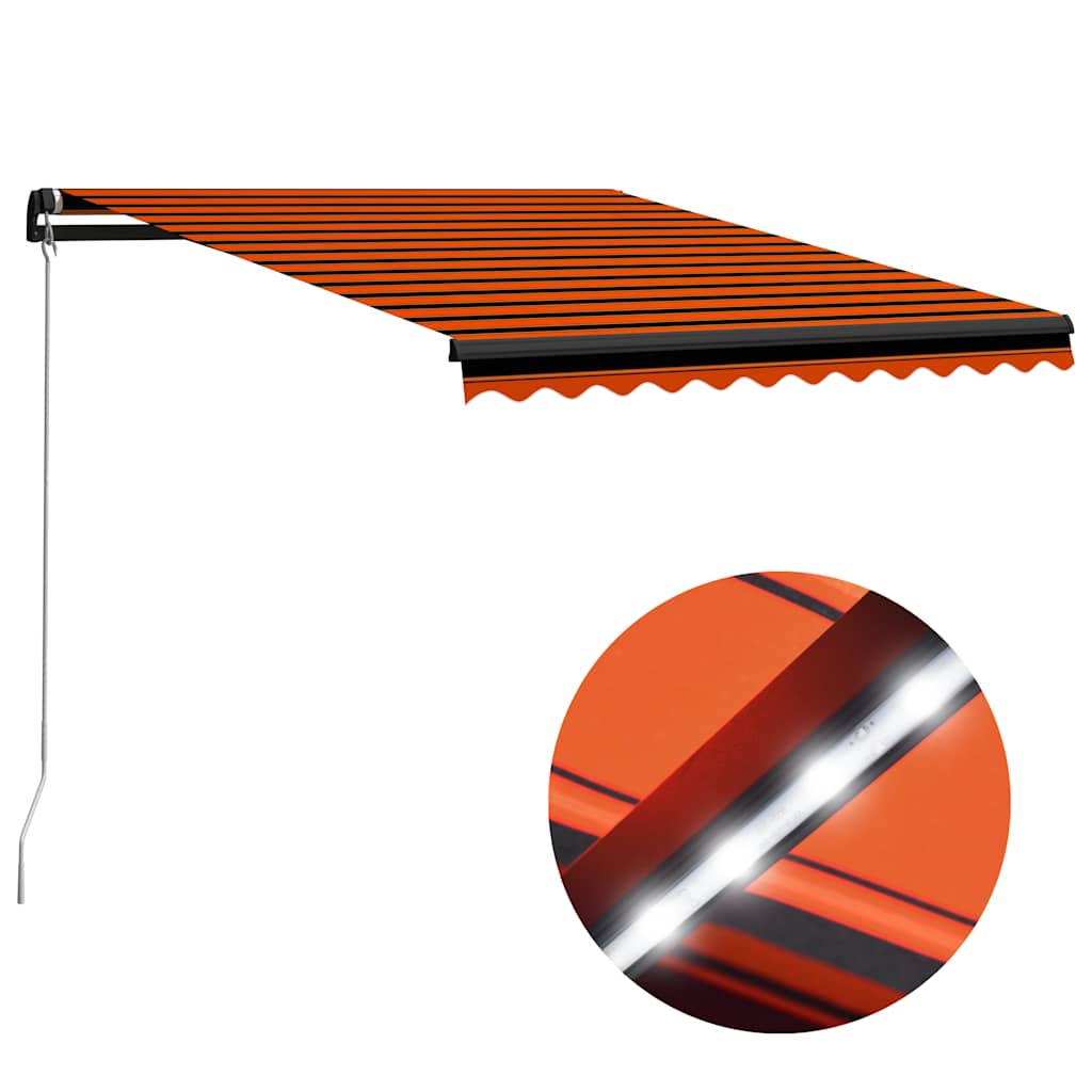 Manuāli izvelkama markīze, oranža un brūna, 350x250cm