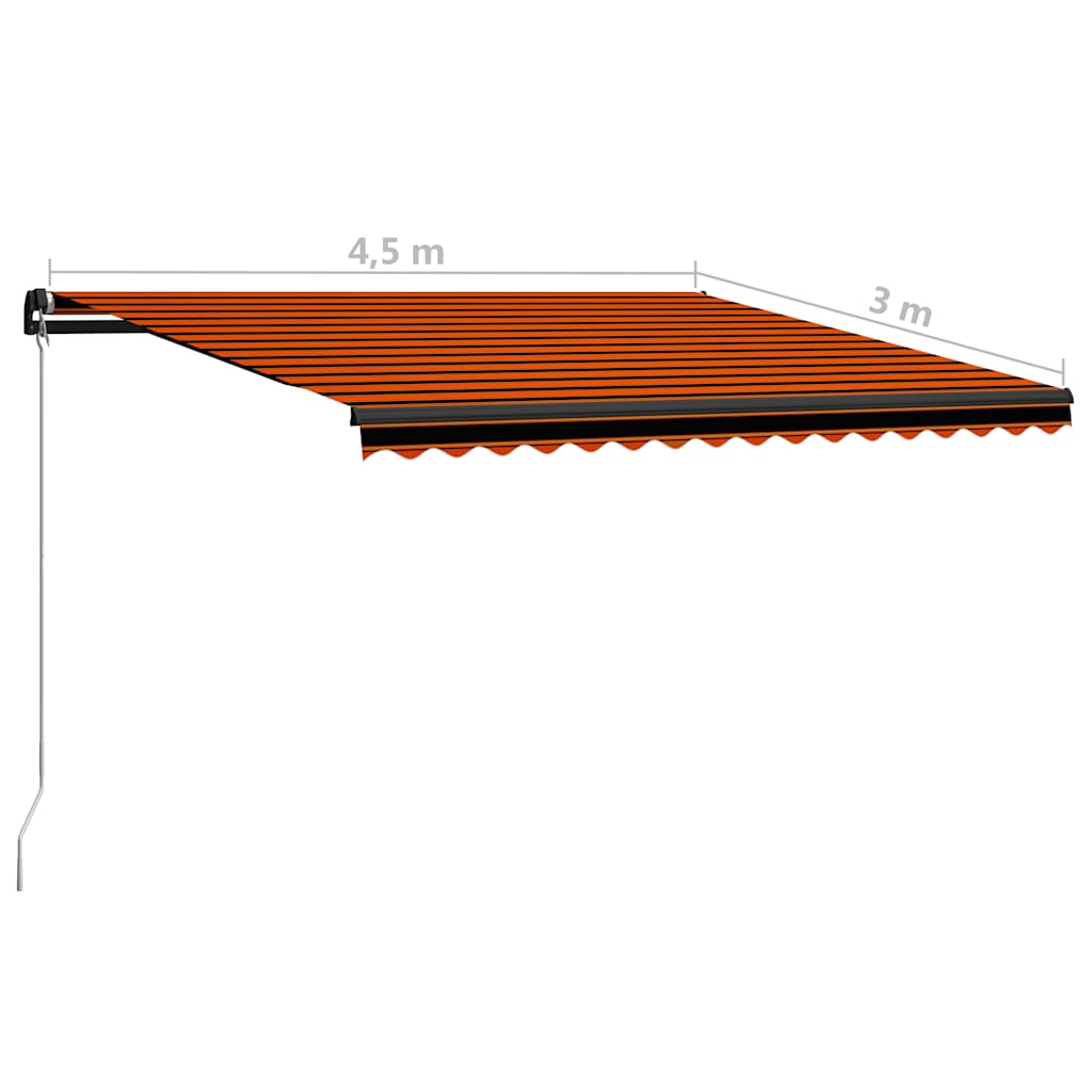 Rankiniu būdu ištraukiama markizė, oranžinė ir ruda, 450x300cm