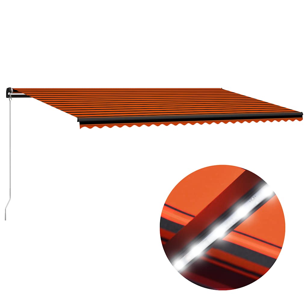 Mechaninė markizė su saulės energija maitinamais LED 6 x 3 m