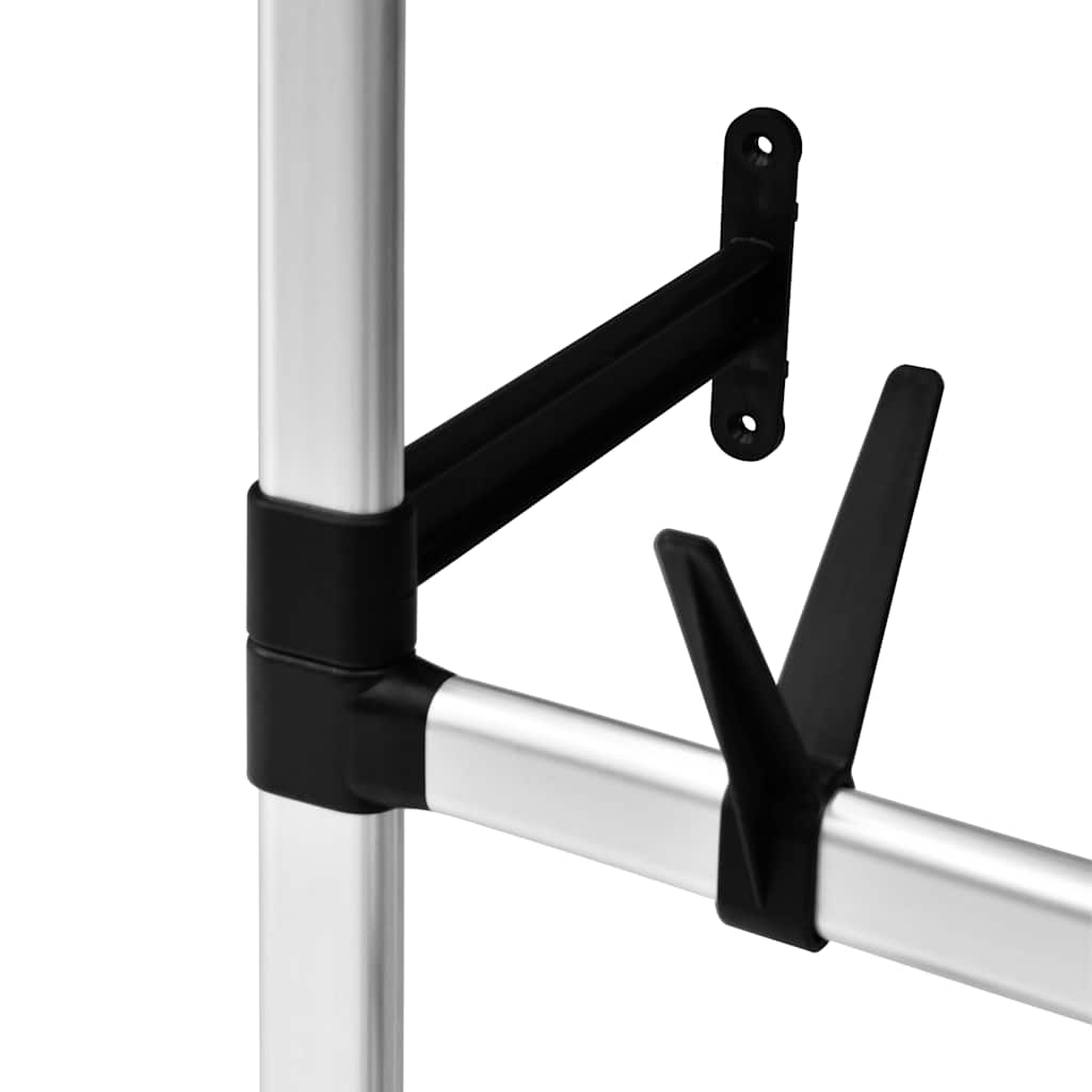 Wardrobe system with rods and shelf, aluminum