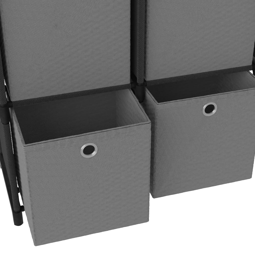 Plaukts ar 4 kastēm, melns, 69x30x72,5cm, audums