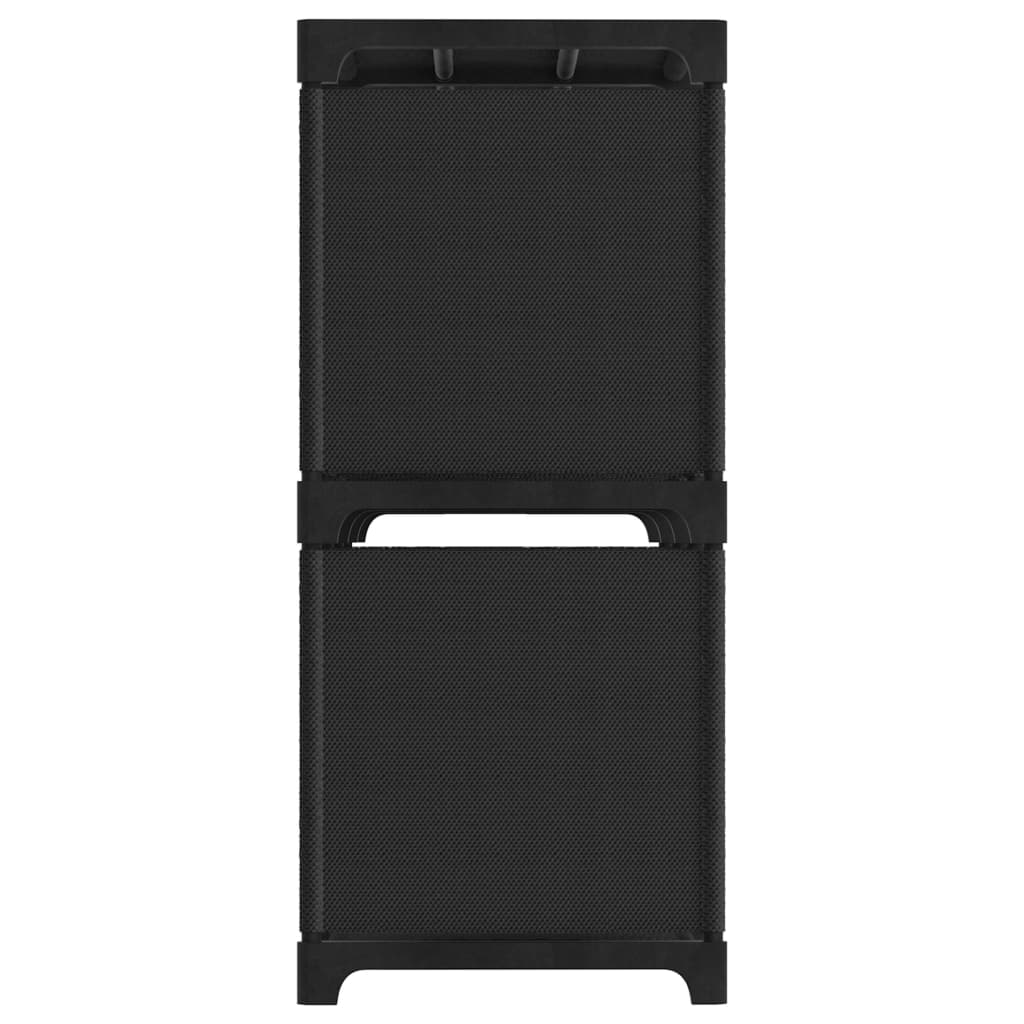 Shelf, black, 103x30x72.5cm, fabric, 6 compartments