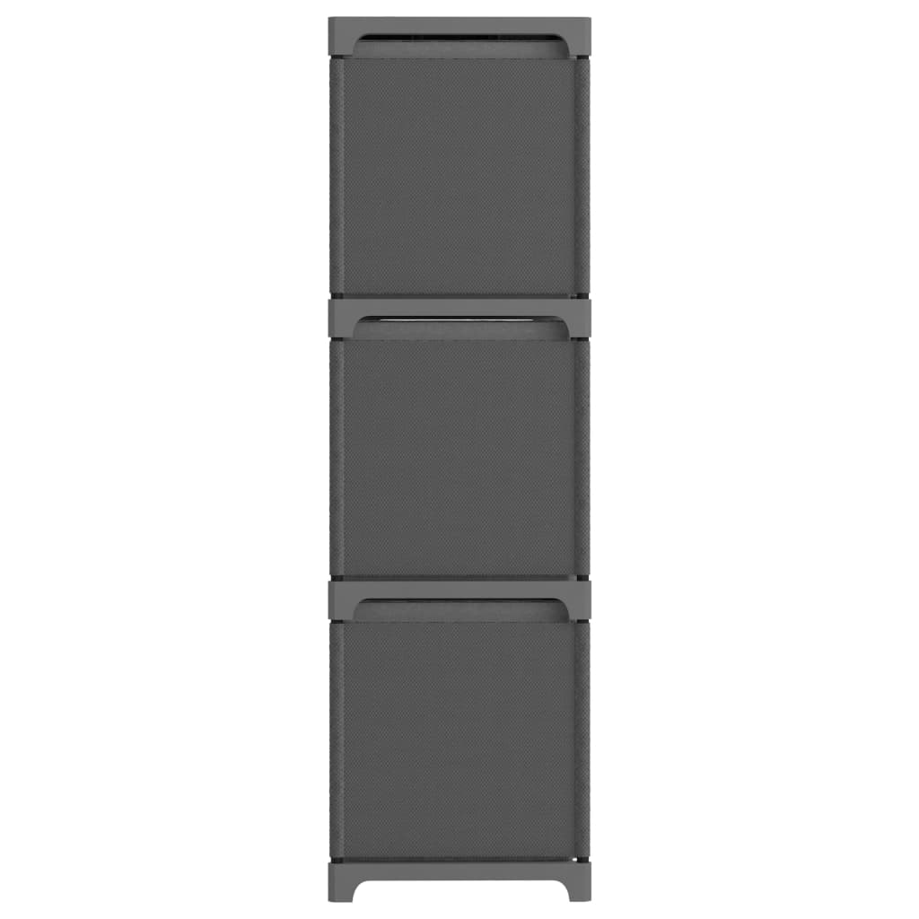 Plaukts ar 9 kastēm, pelēks, 103x30x107,5 cm, audums