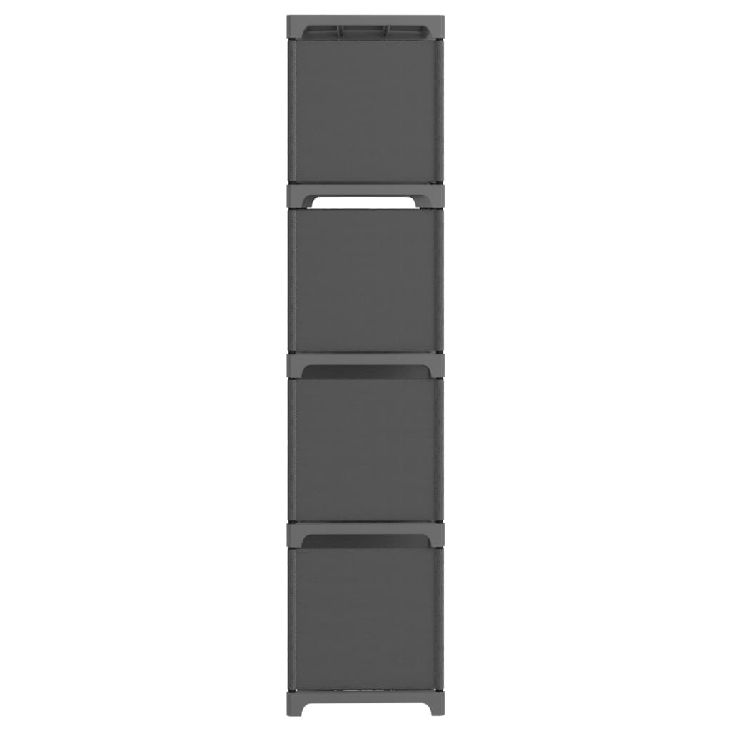 Shelf, grey, 103x30x141cm, fabric, 12 compartments