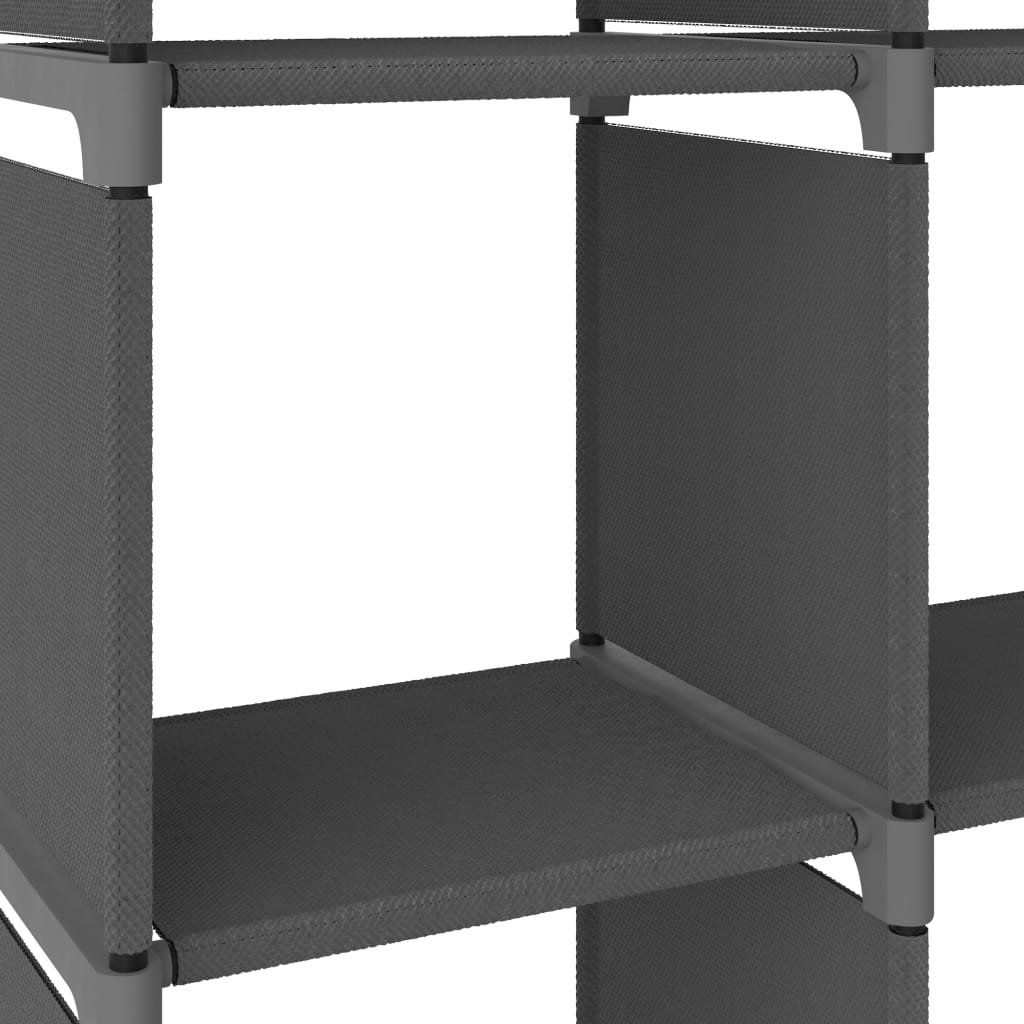 Shelf, grey, 103x30x141cm, fabric, 12 compartments