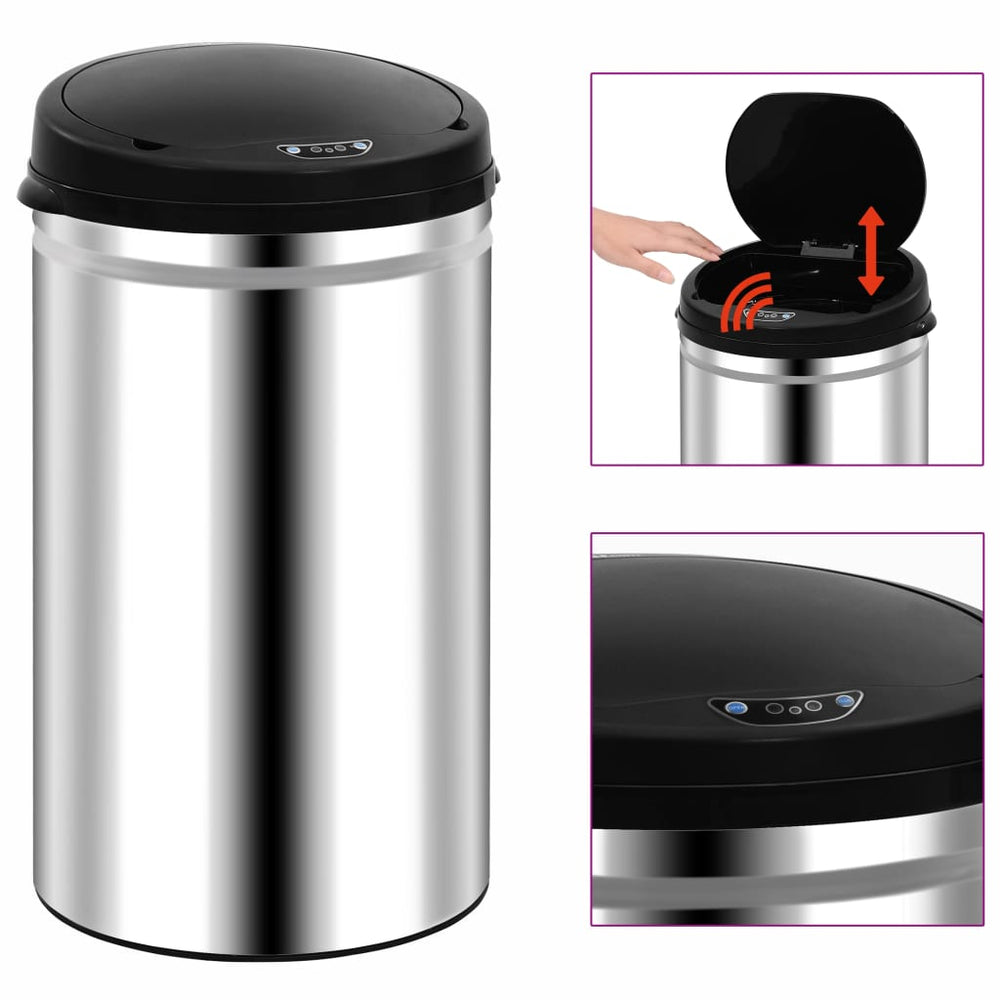 Automatic sensor bin, stainless steel, 40l