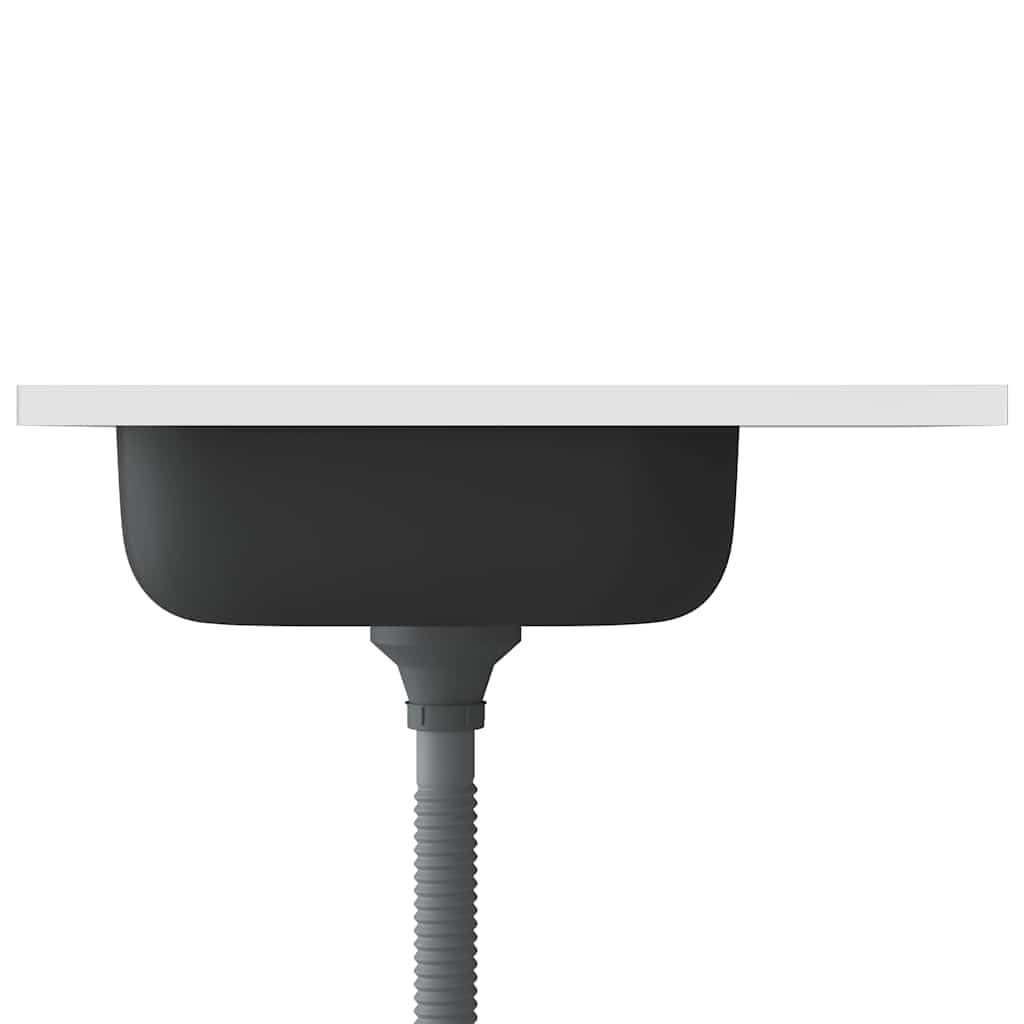 Kitchen sink with drainer, silver, 600x500x155mm, steel