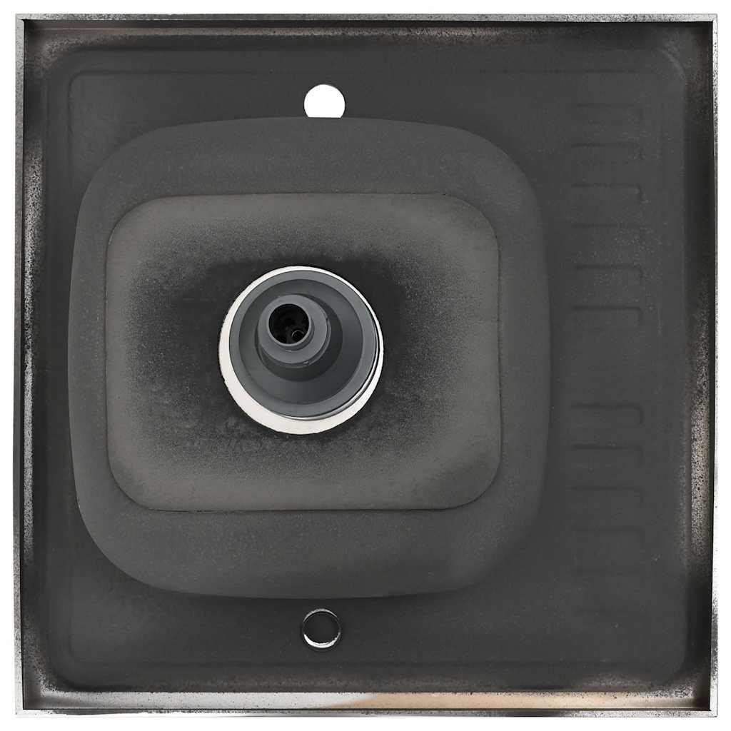 Virtuvės plautuvė su padėklu, sidabrinė, 600x600x155mm, plienas