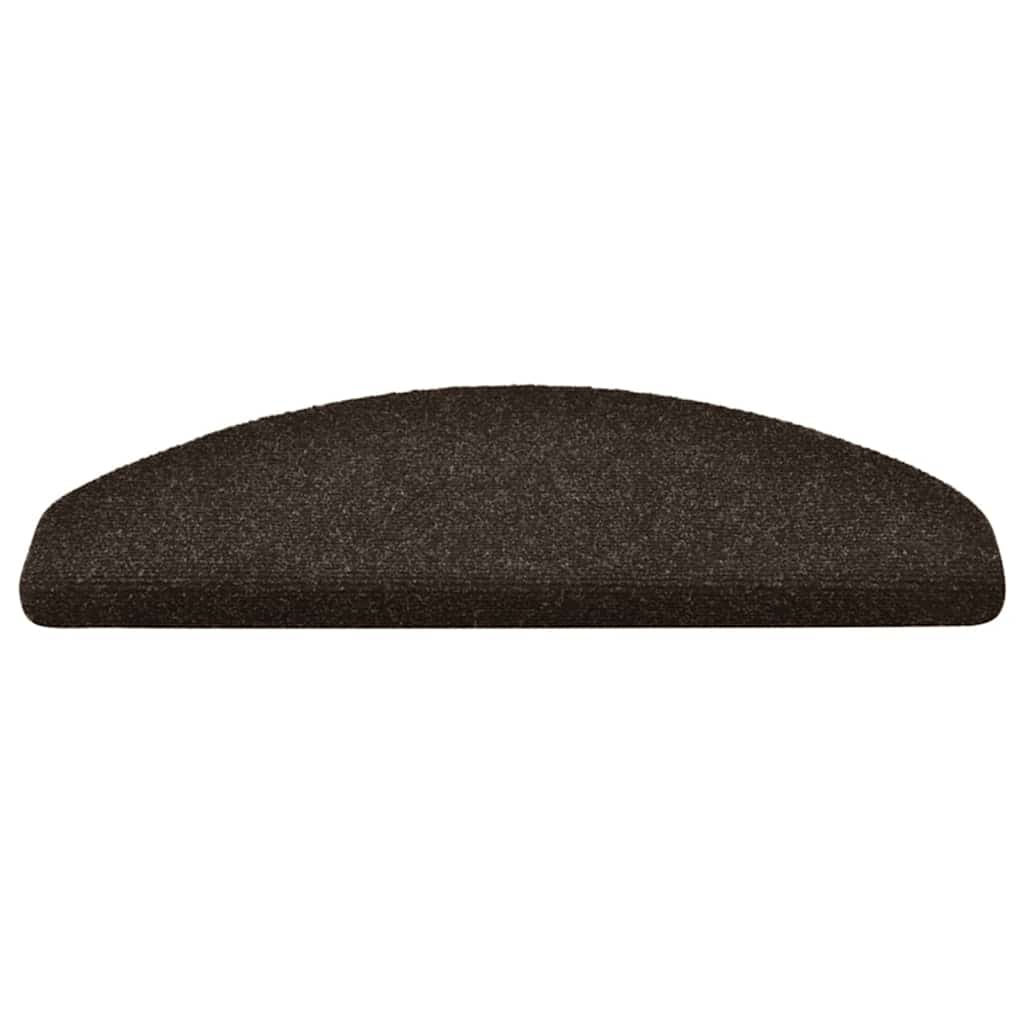 Stair mats, self-adhesive, 15 pcs, 65x21x4 cm, dark brown, semi-circular, large