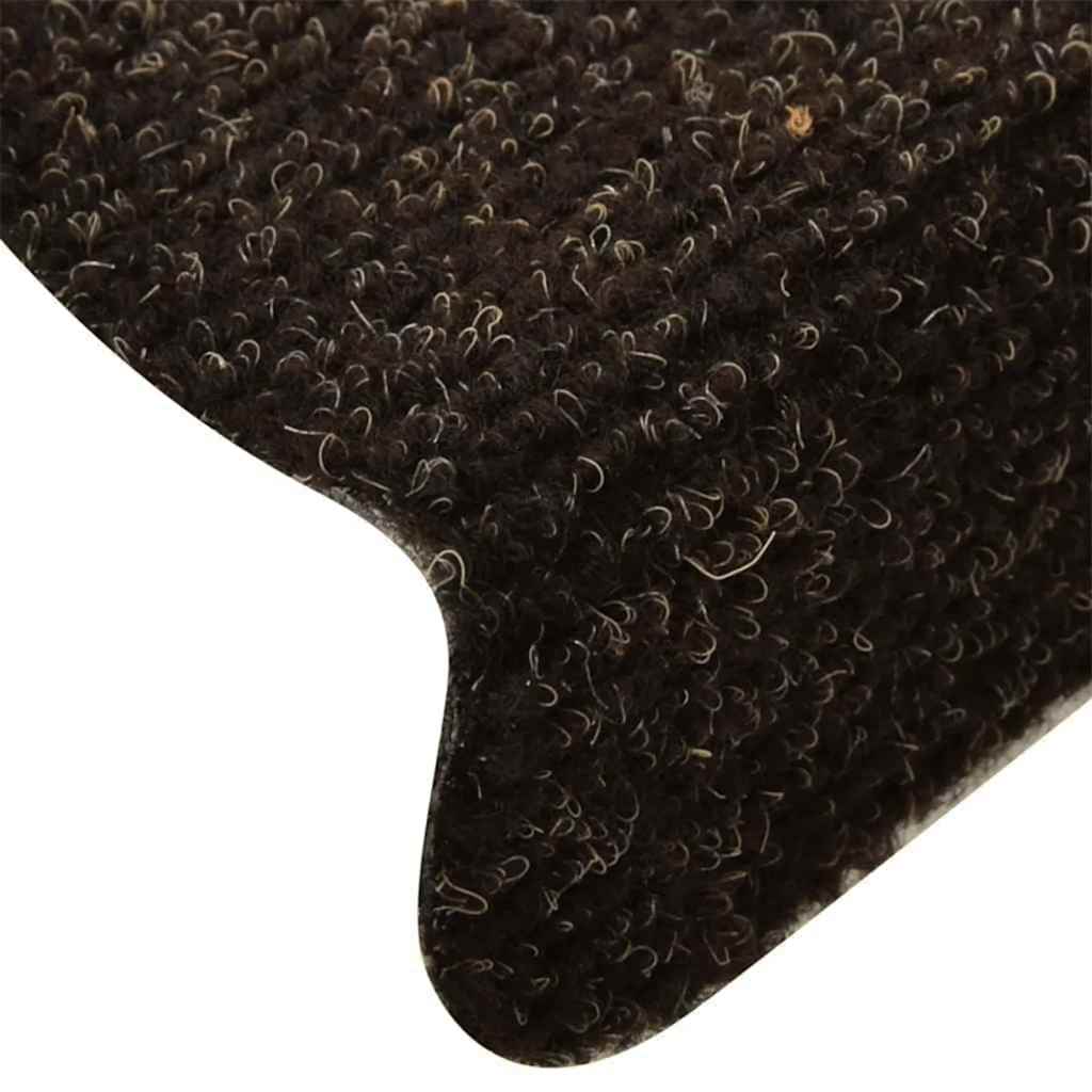 Stair mats, self-adhesive, 15 pcs, 65x21x4 cm, dark brown, semi-circular, large