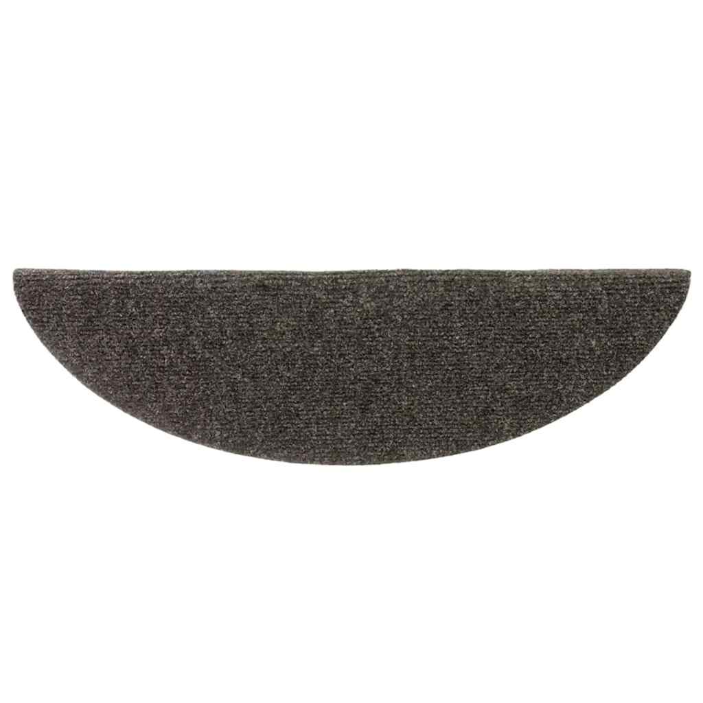 Laiptų kilimėliai, lipnūs, 15 vnt., 56x17x3 cm, antracito spalvos, pusapvaliai