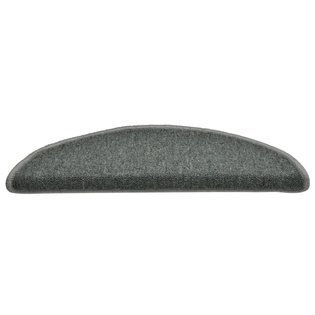Laiptų kilimėliai, 15 vnt., 56x17x3 cm, tamsiai žali, pusapvaliai