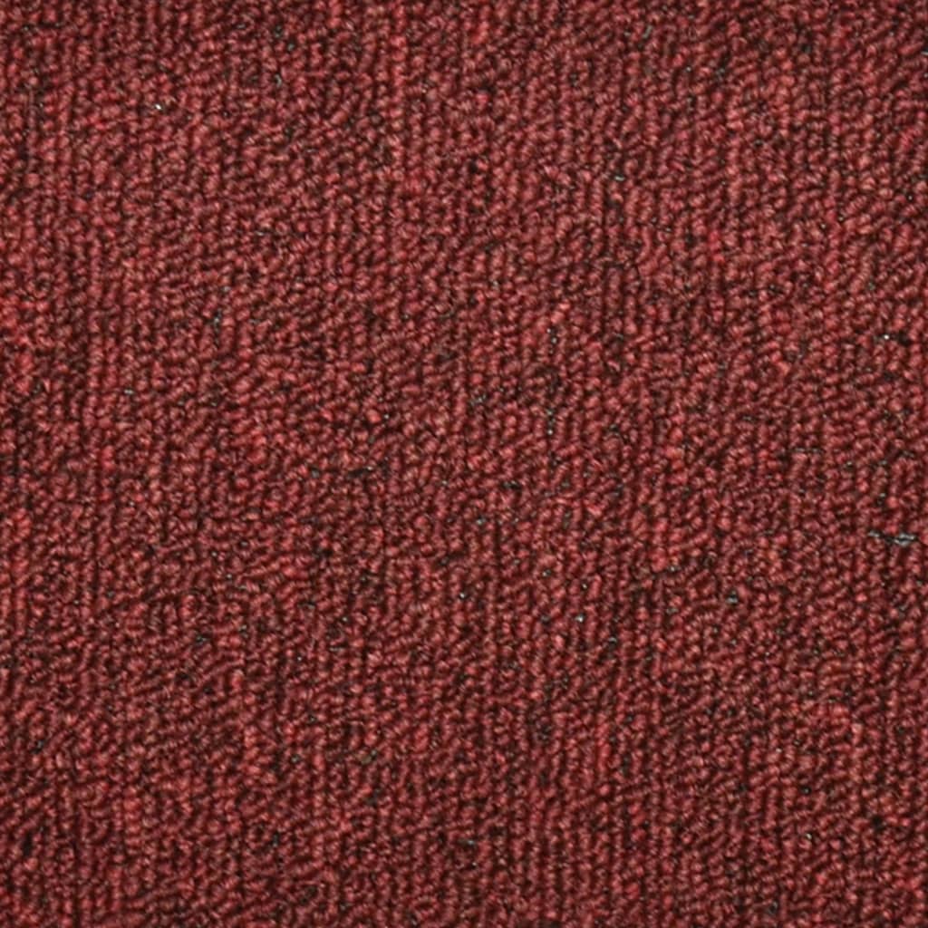 Laiptų kilimėliai, 15 vnt., 56x17x3 cm, bordo spalvos, pusapvaliai