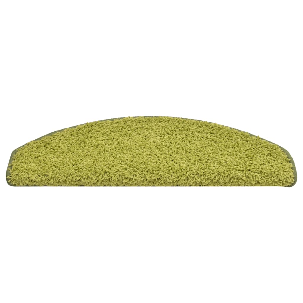 Laiptų kilimėliai, 15 vnt., 65x21x4 cm, žali, pusapvaliai, dideli