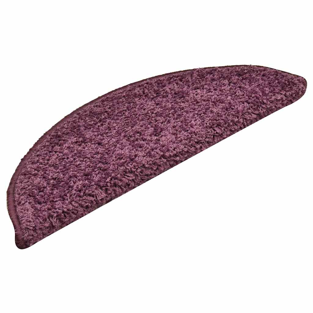 Laiptų kilimėliai, 15 vnt., 56x17x3 cm, tamsiai violetiniai, pusapvaliai