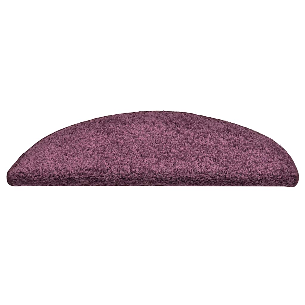 Laiptų kilimėliai, 15 vnt., 56x17x3 cm, tamsiai violetiniai, pusapvaliai