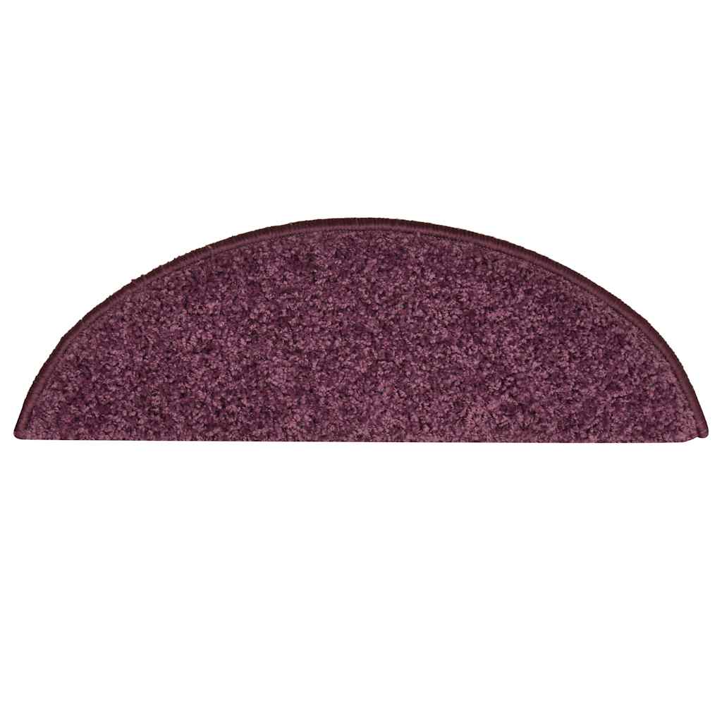 Laiptų kilimėliai, 15 vnt., 56x17x3 cm, tamsiai violetiniai, pusapvaliai