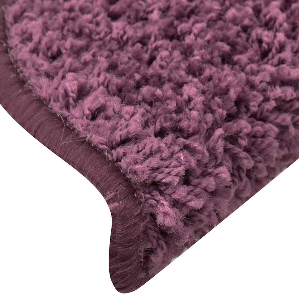 Laiptų kilimėliai, 15 vnt., 56x17x3 cm, tamsiai violetiniai, pusapvaliai