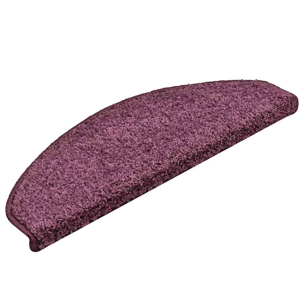 Laiptų kilimėliai, 15 vnt., 65x21x4 cm, tamsiai violetiniai, pusapvaliai, dideli
