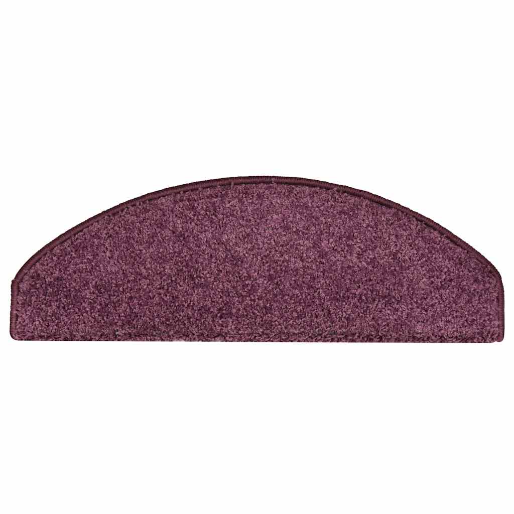 Laiptų kilimėliai, 15 vnt., 65x21x4 cm, tamsiai violetiniai, pusapvaliai, dideli