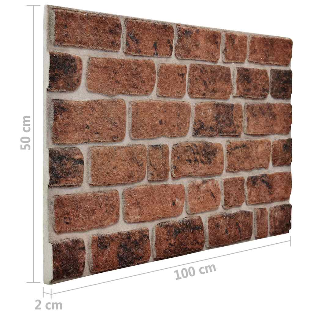 3D Sienos plokštės, 10vnt., tamsiai rudos, EPS, plytų dizaino