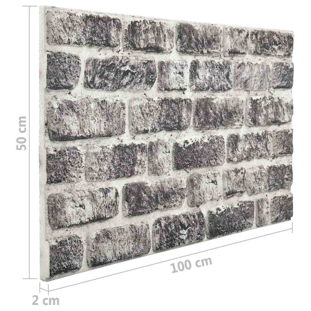 Sienos plokštės, 10vnt., tamsiai pilkos, EPS, plytų dizaino, 3D