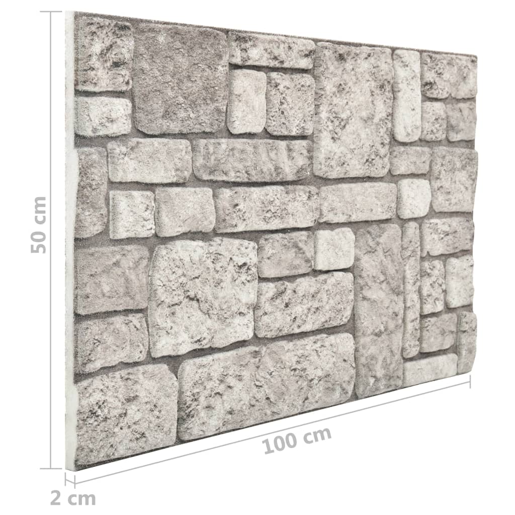 Sienos plokštės, 11vnt., EPS, pilkų plytų dizaino, 3D