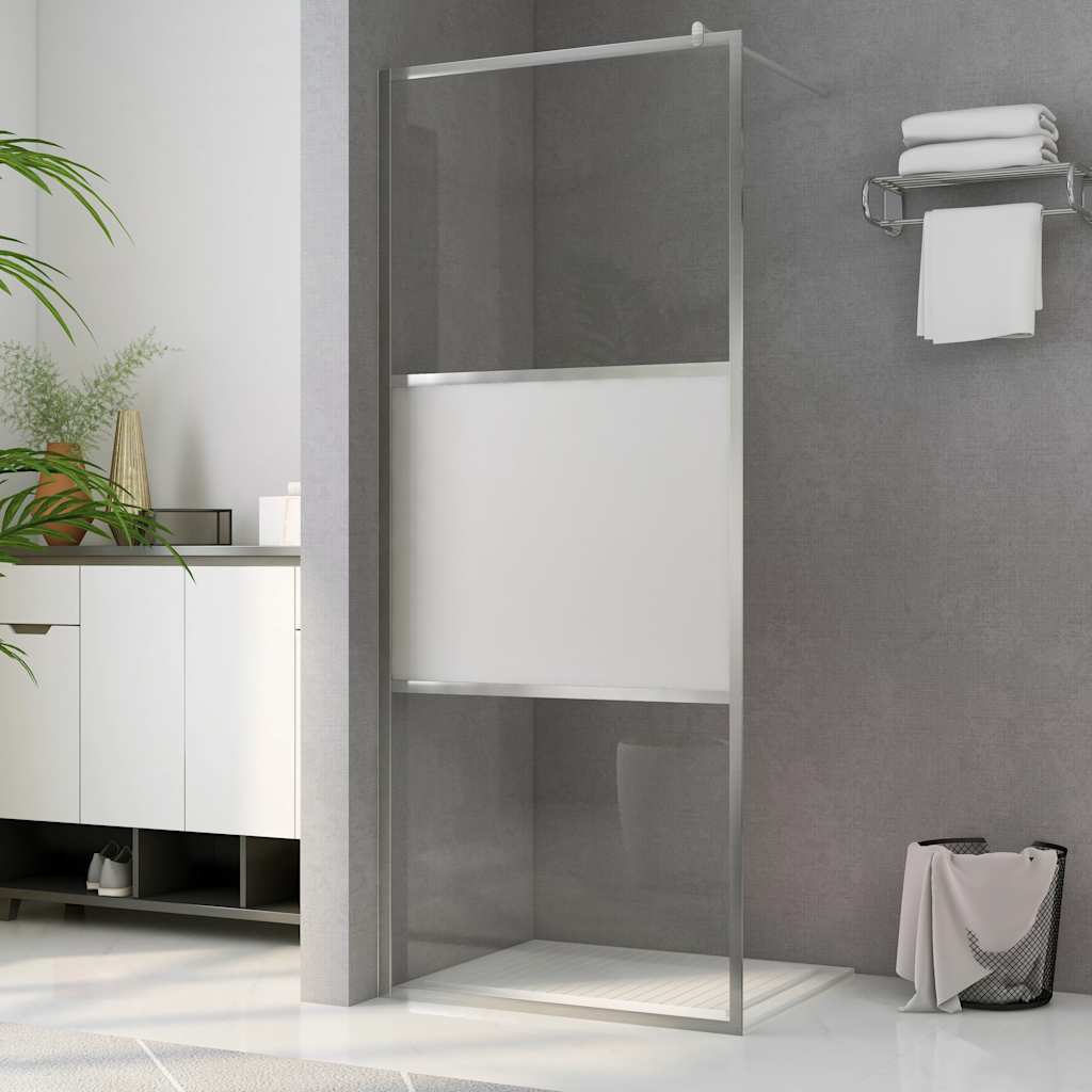 Shower screen with semi-frosted ESG glass, 90x195cm