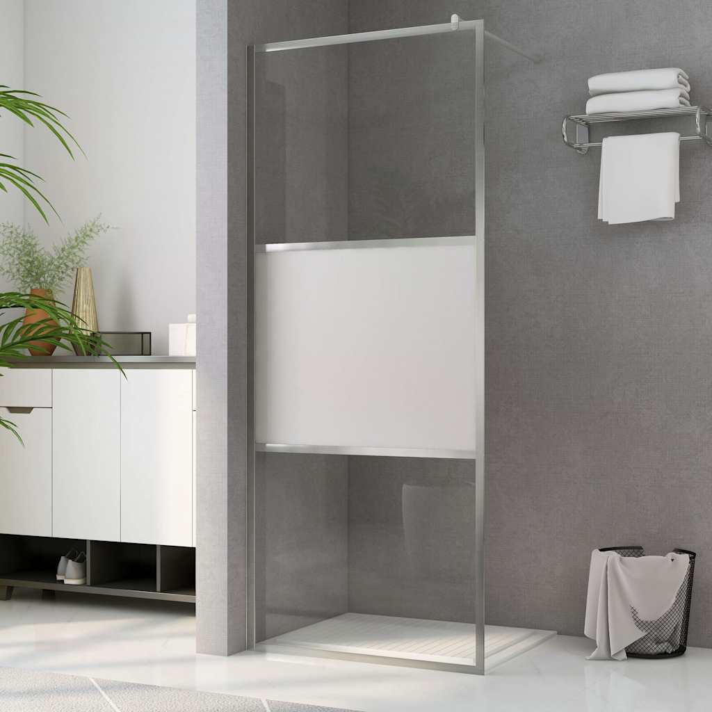 Shower screen with semi-frosted ESG glass, 100x195cm