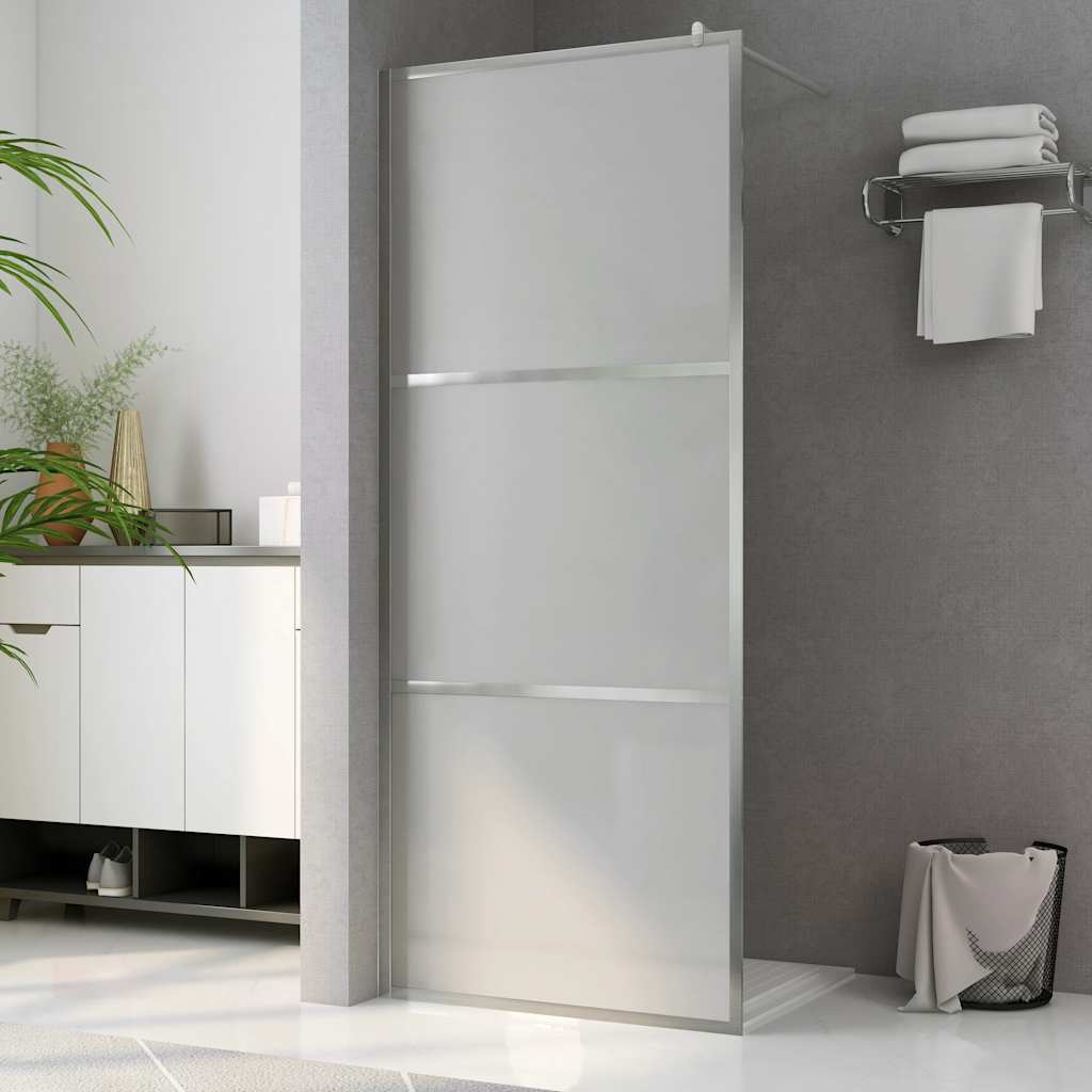 Shower screen with fully frosted ESG glass, 80x195cm