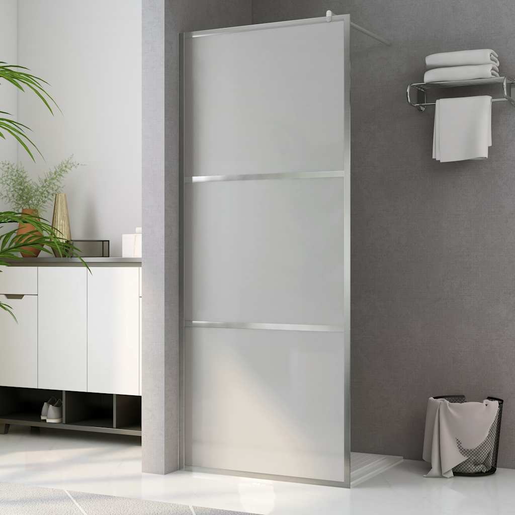 Shower screen with fully frosted ESG glass, 140x195cm
