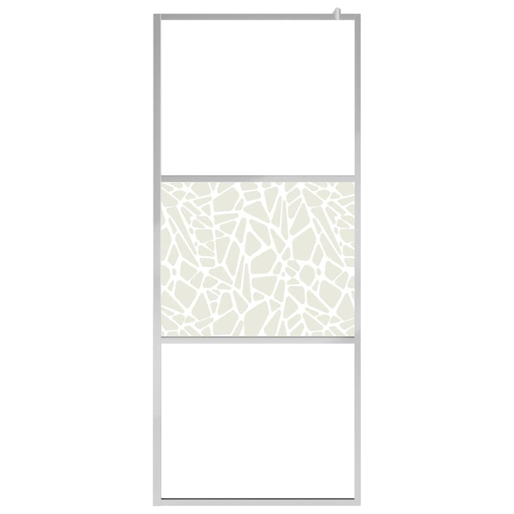 Shower screen, 90x195cm, ESG glass, with pebbles