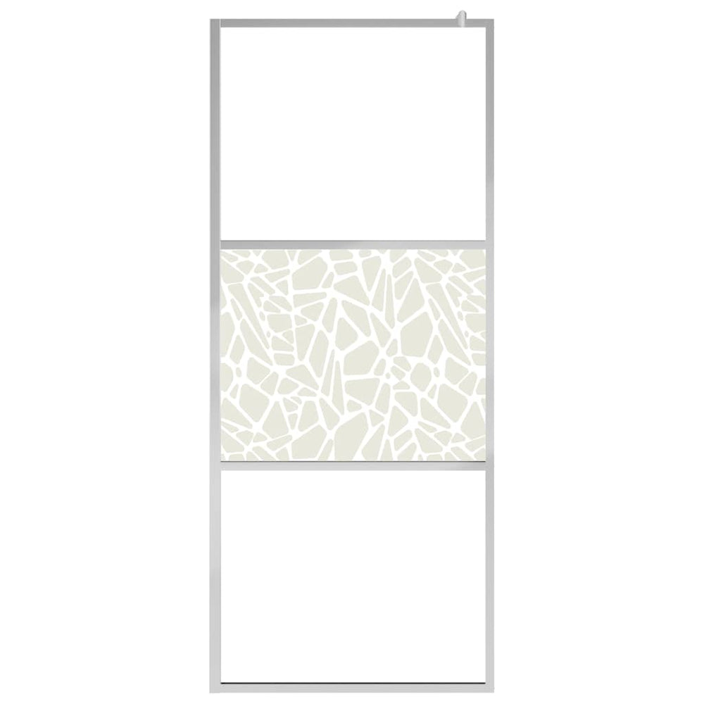 Shower screen, 100x195cm, ESG glass, with pebbles
