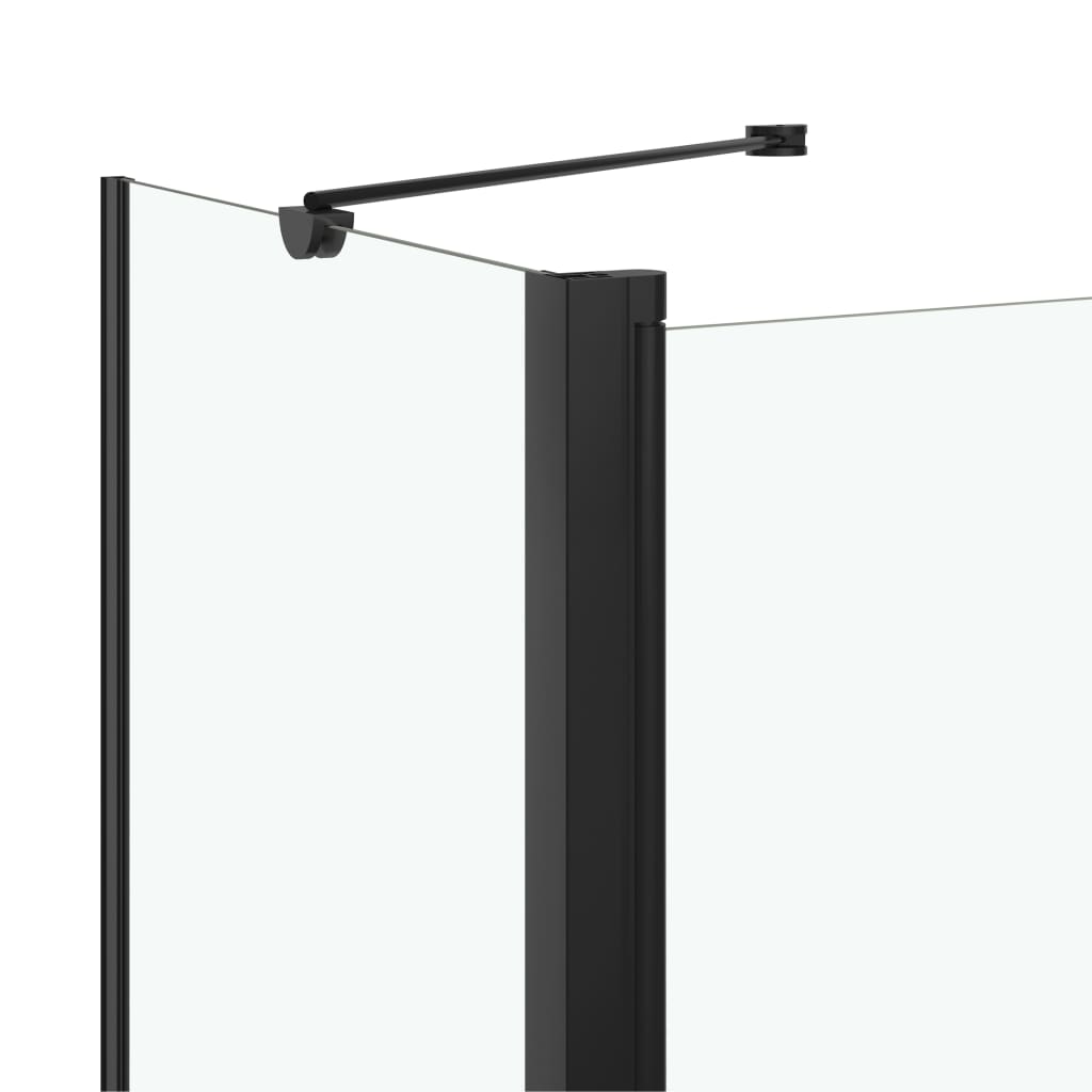 Dubultā salokāmā dušas siena, melna, 120x68x130cm, ESG