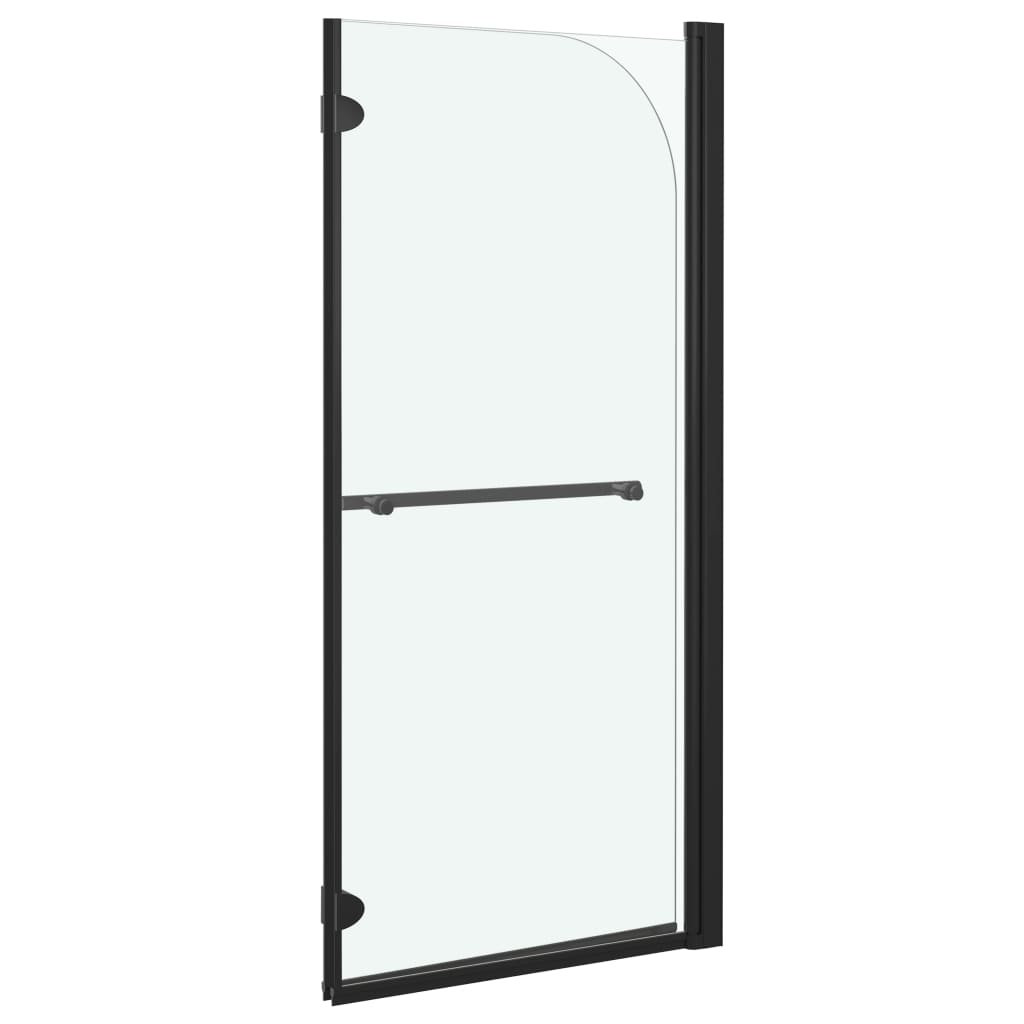 Foldable shower screen, 2-part, black, 120x140cm, ESG