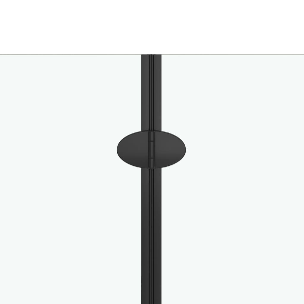 Foldable shower screen, 2-part, black, 120x140cm, ESG