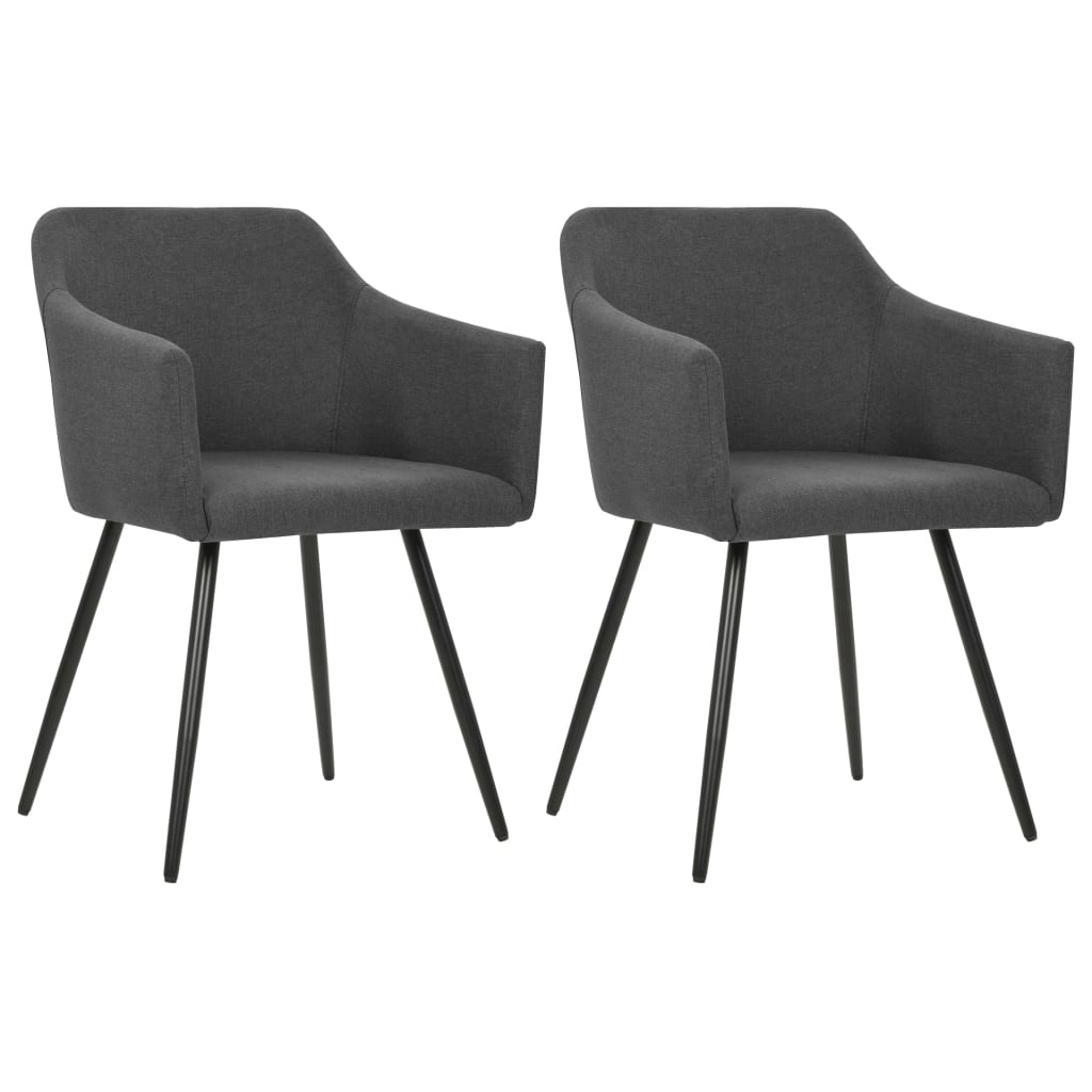 Dining chairs, 2 pcs., dark grey, fabric