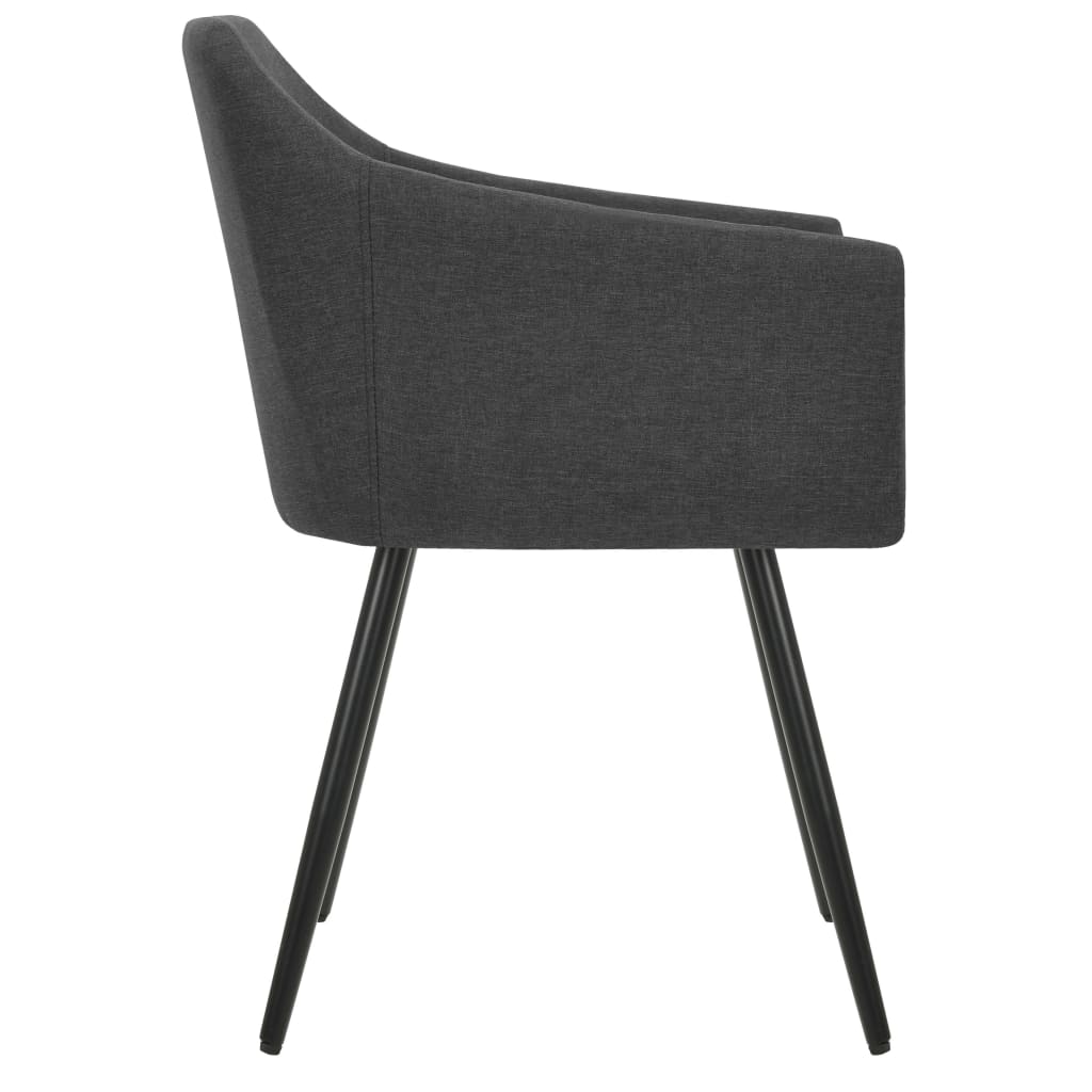 Dining chairs, 2 pcs., dark grey, fabric