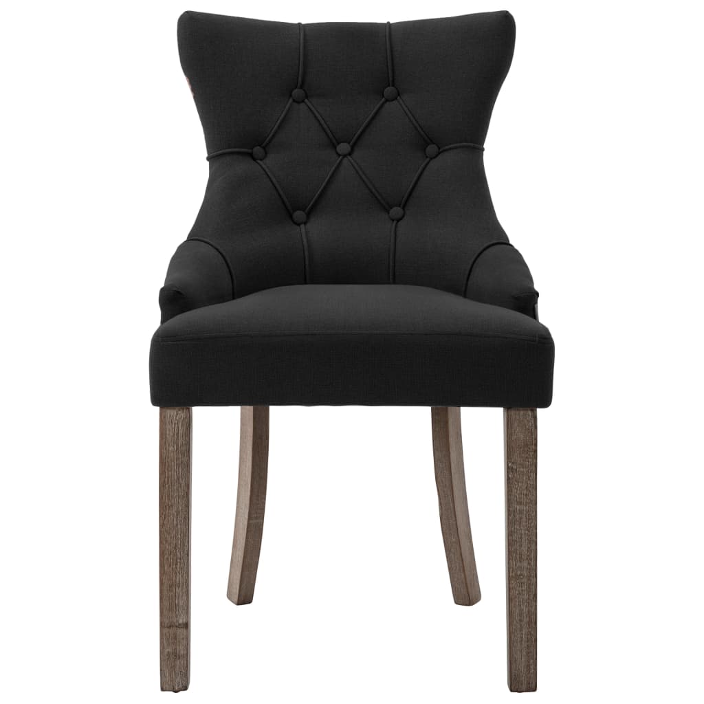 Dining chairs, 2 pcs, black, fabric