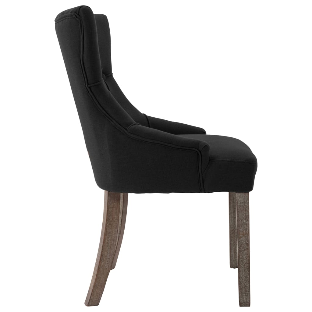 Dining chairs, 2 pcs, black, fabric