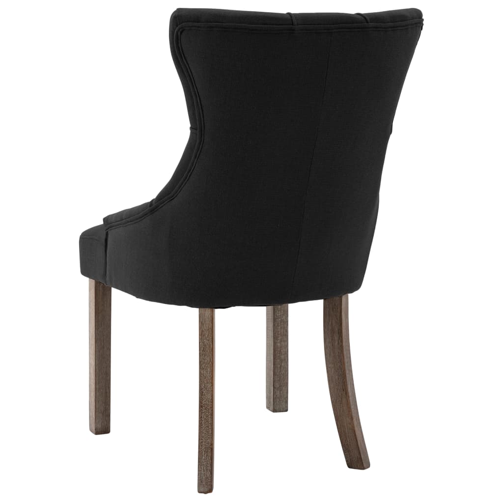 Dining chairs, 2 pcs, black, fabric