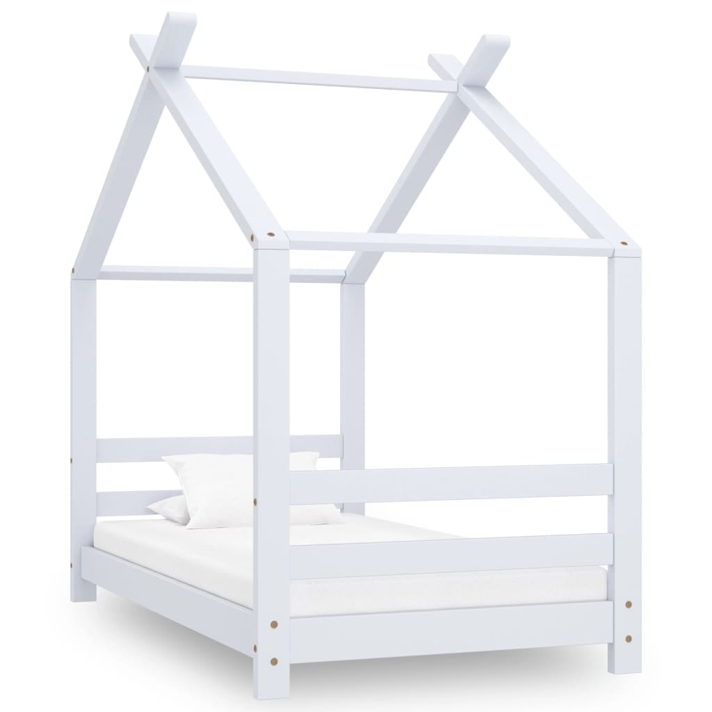 Children's bed frame, white, 70x140cm, solid pine