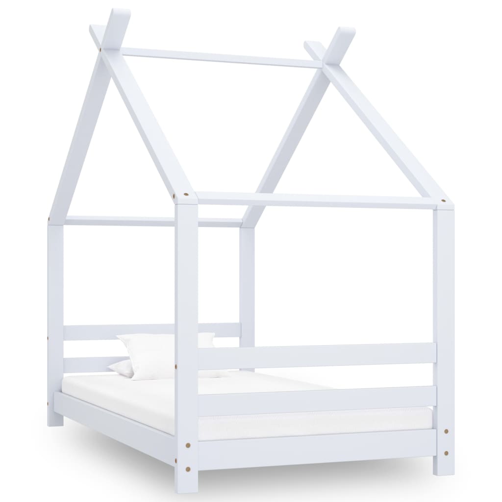 Children's bed frame, white, 80x160cm, solid pine