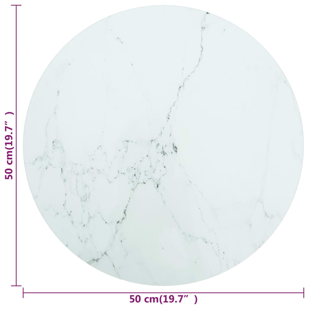 Galda virsma, balta, 50x0,8cm, rūdīts stikls